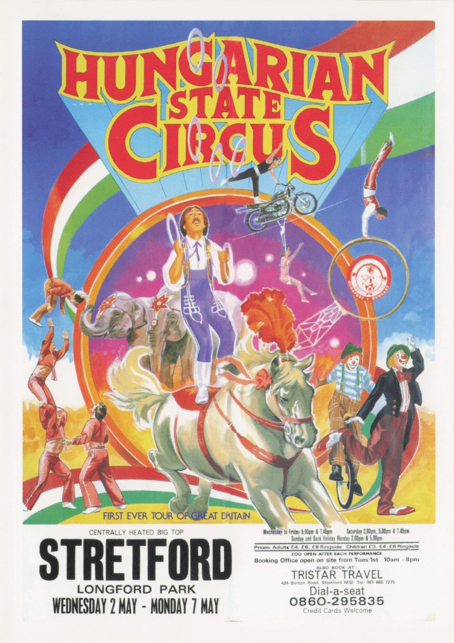 Hungarian State Circus at Stretford Longford Park Poster Postcard