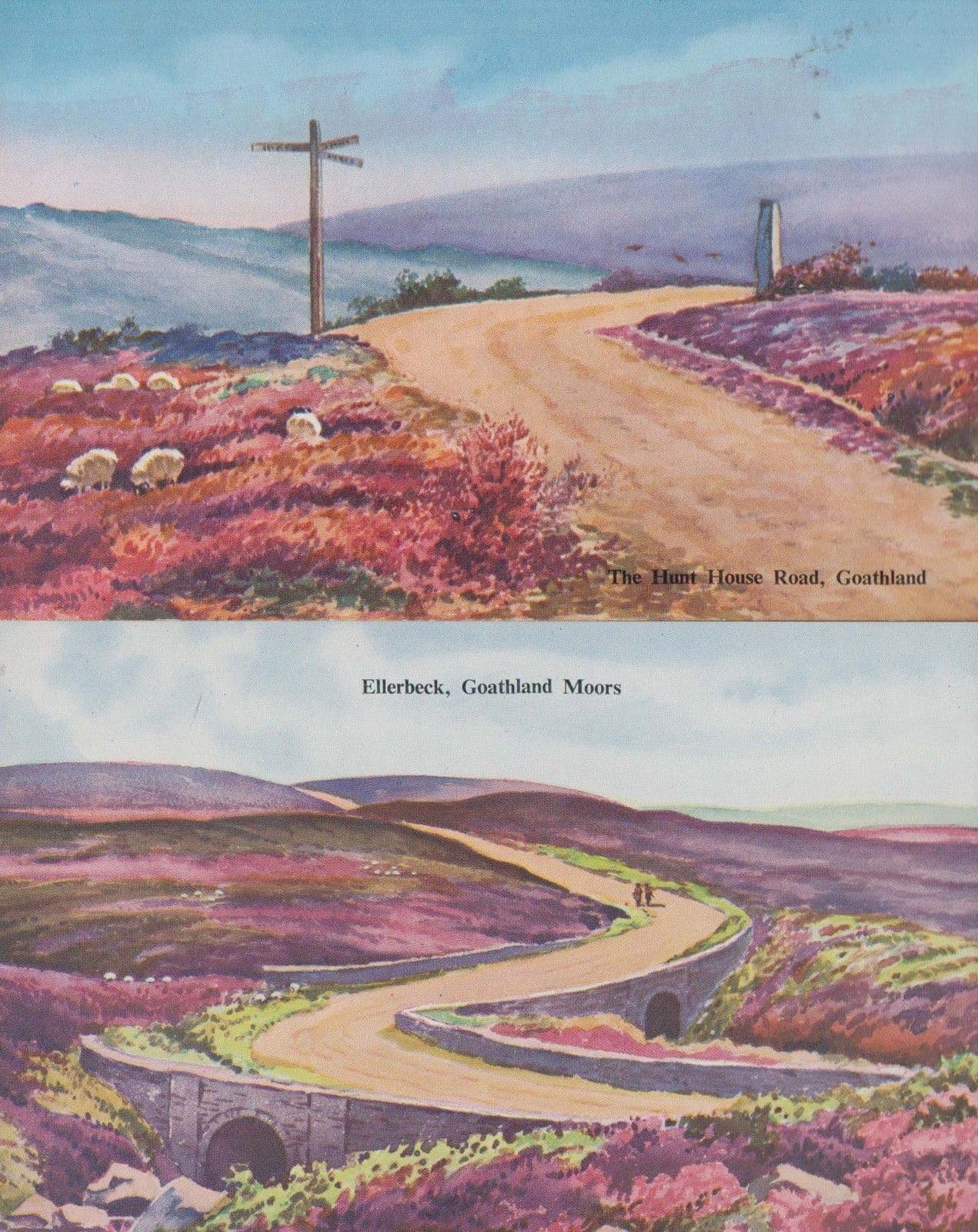 Hunt House Road & Ellerbeck Goathland Moors 2x Postcard