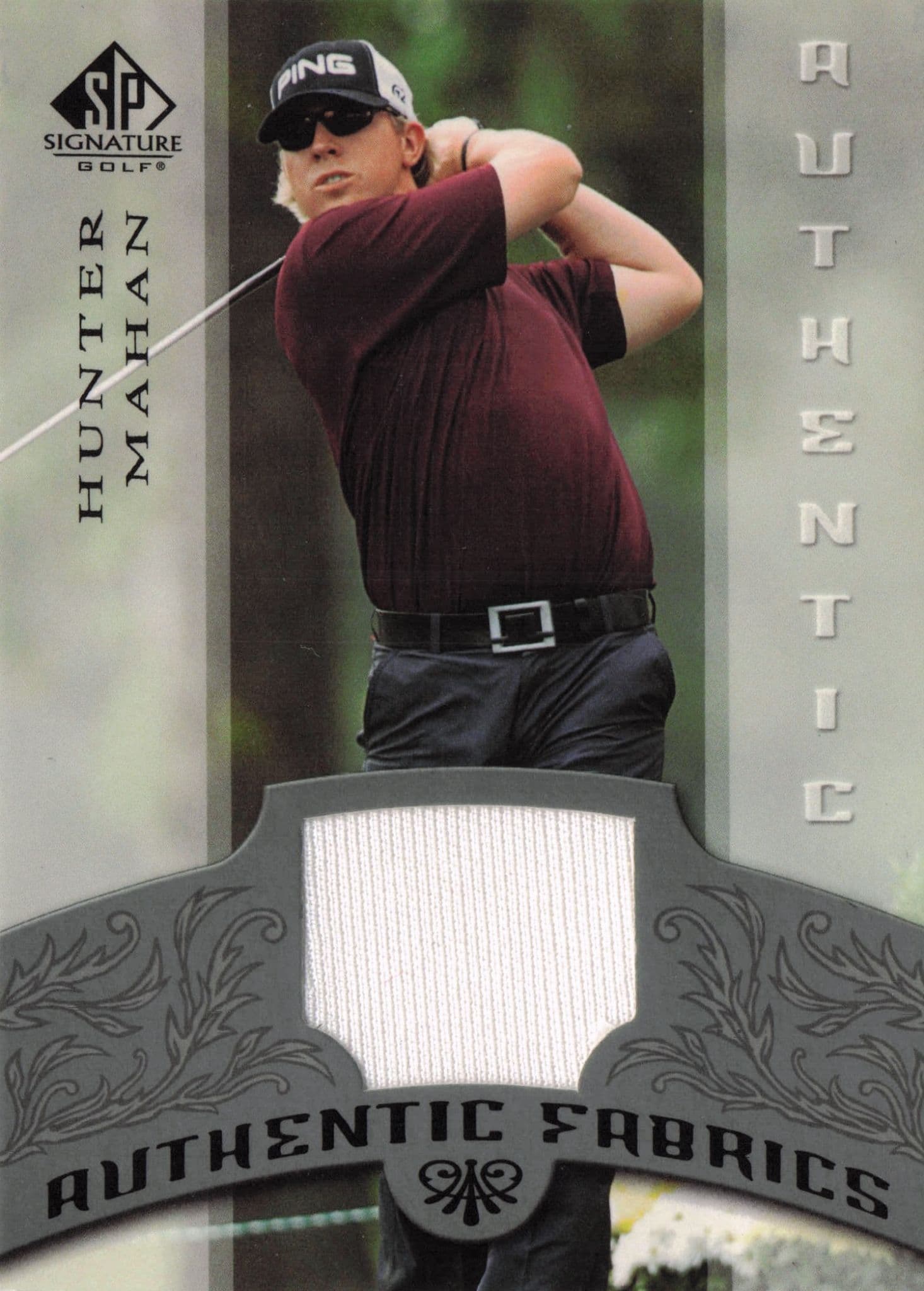 Hunter Mahan Authentic Fabrics Real Shirt Golf Relic Card