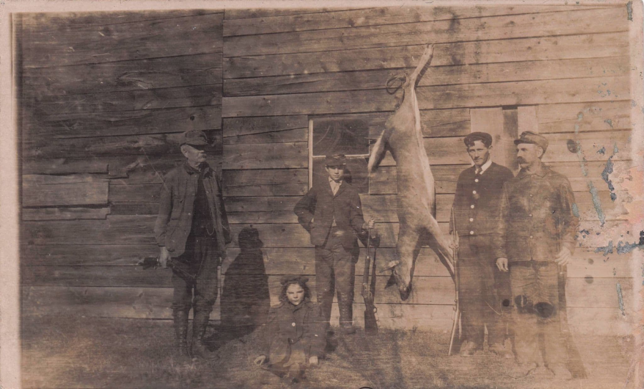 Hunting Party At Orangeville Canada Dead Elk Hunters Trophy Real Photo Postcard