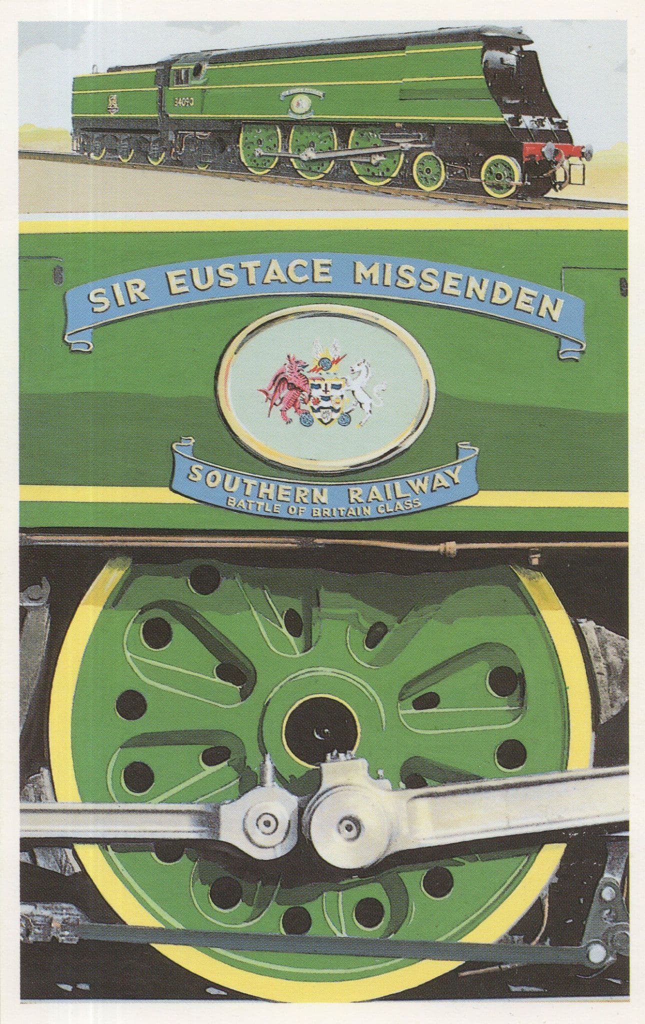 Hurricane Battle Of Britain Class Military Train Railway Poster Postcard