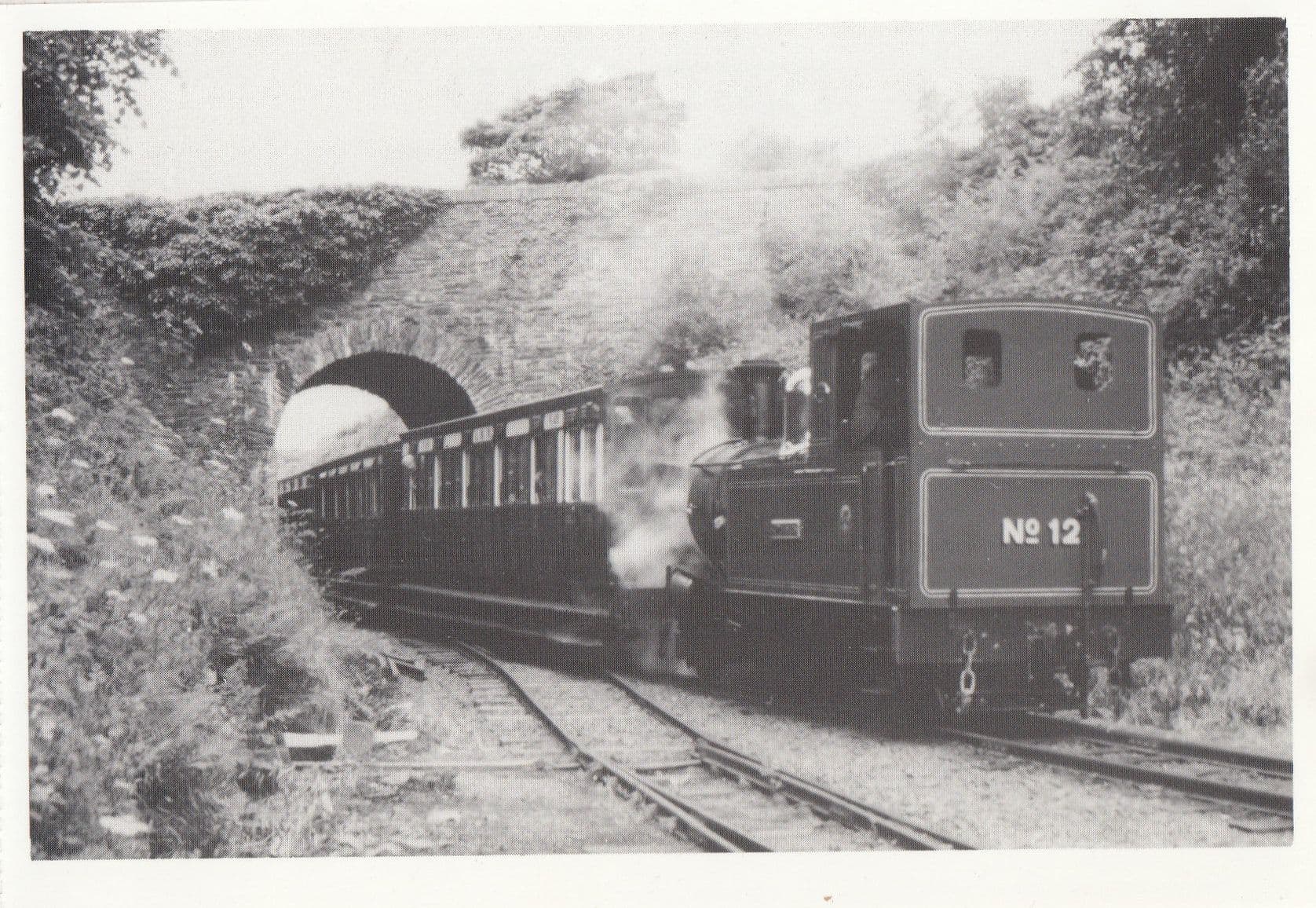Hutchinson Train at Santon Road Bridge Port Erin Doulas Railway Postcard