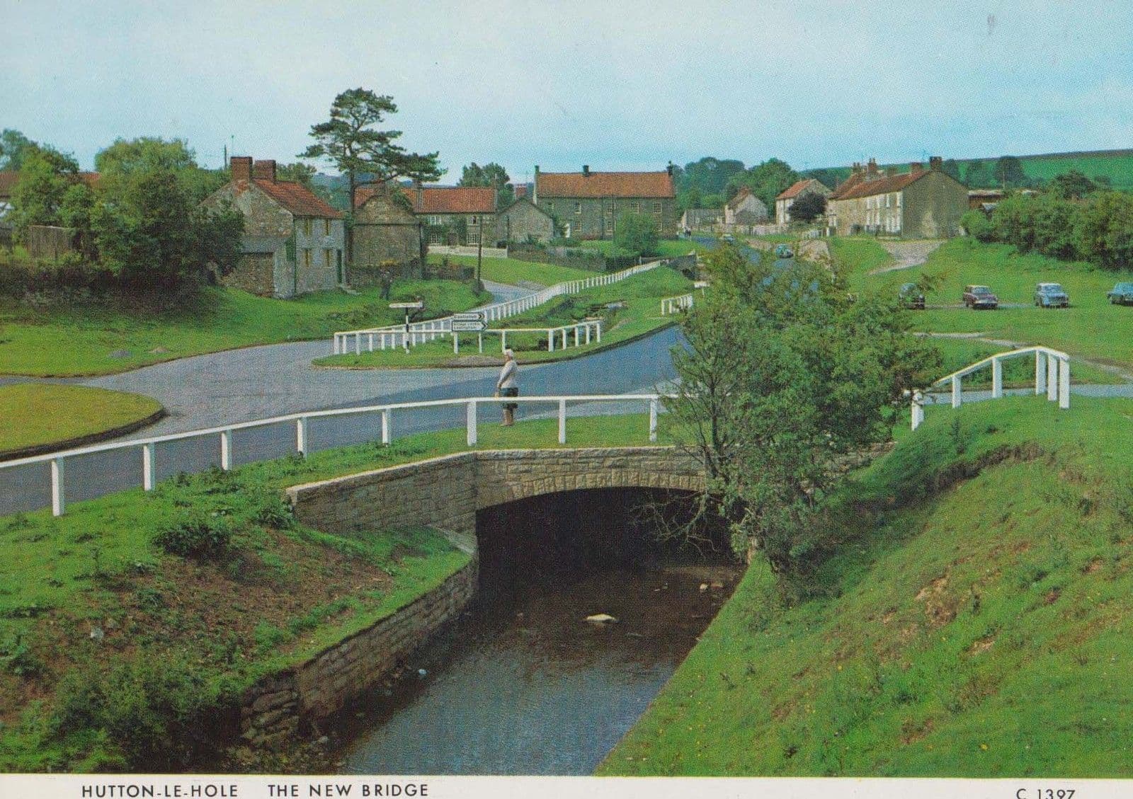 Hutton Le Hole New Bridge Yorkshire 1970s Postcard