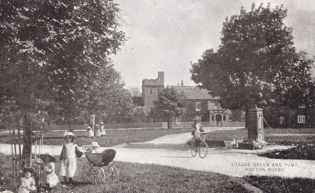 Hutton Village Green Old Bicycle Yorkshire Antique Postcard