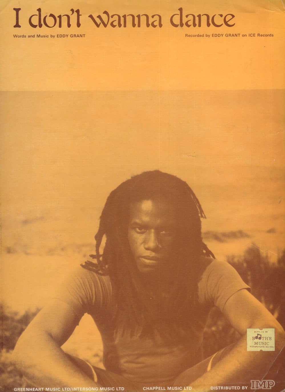 I Don't Wanna Dance Eddy Grant Reggae London Rare Sheet Music