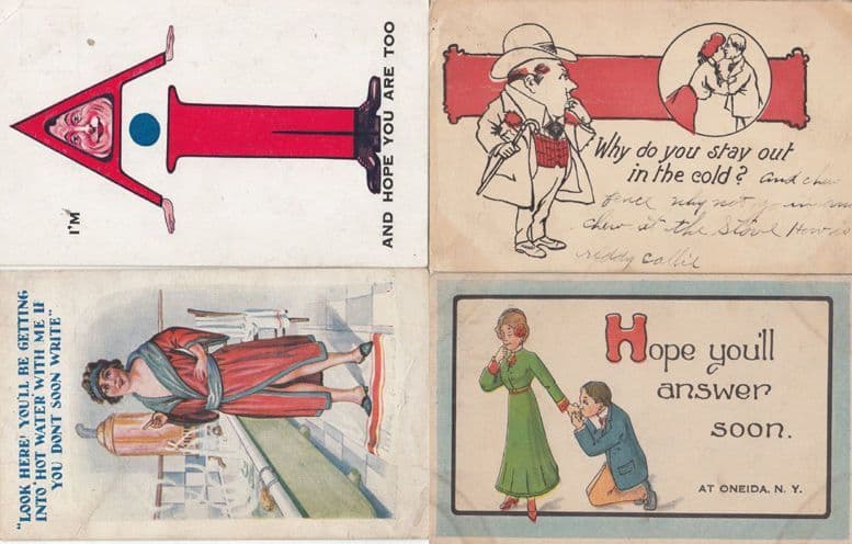 I Hope You Will Write Washing Line 4x Old Comic Postcard