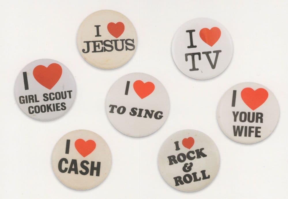 I Love Jesus TV To Sing Rock & Roll Cash Your Wife Button Badge Postcard