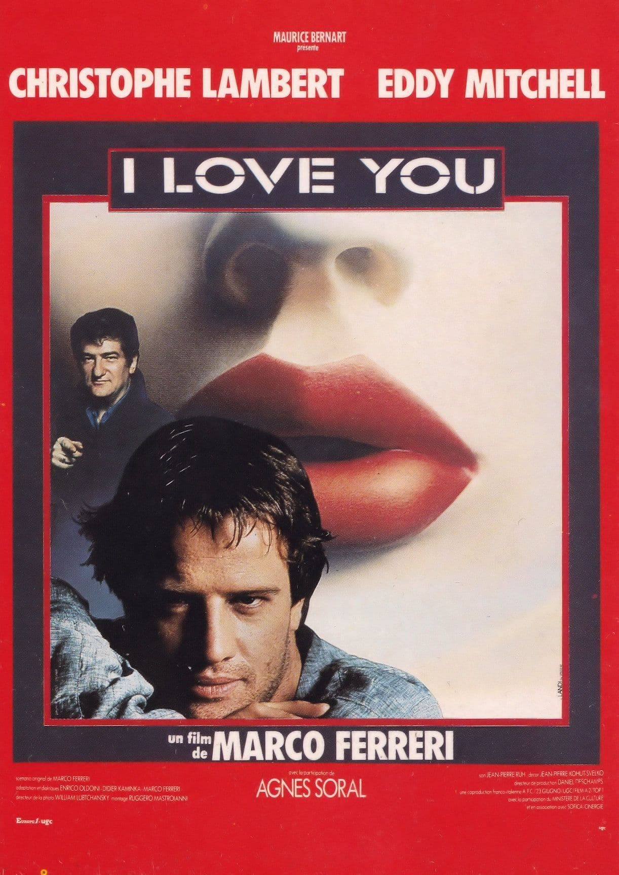 I Love You Christophe Lambert Eddy Mitchell Movie Postcard