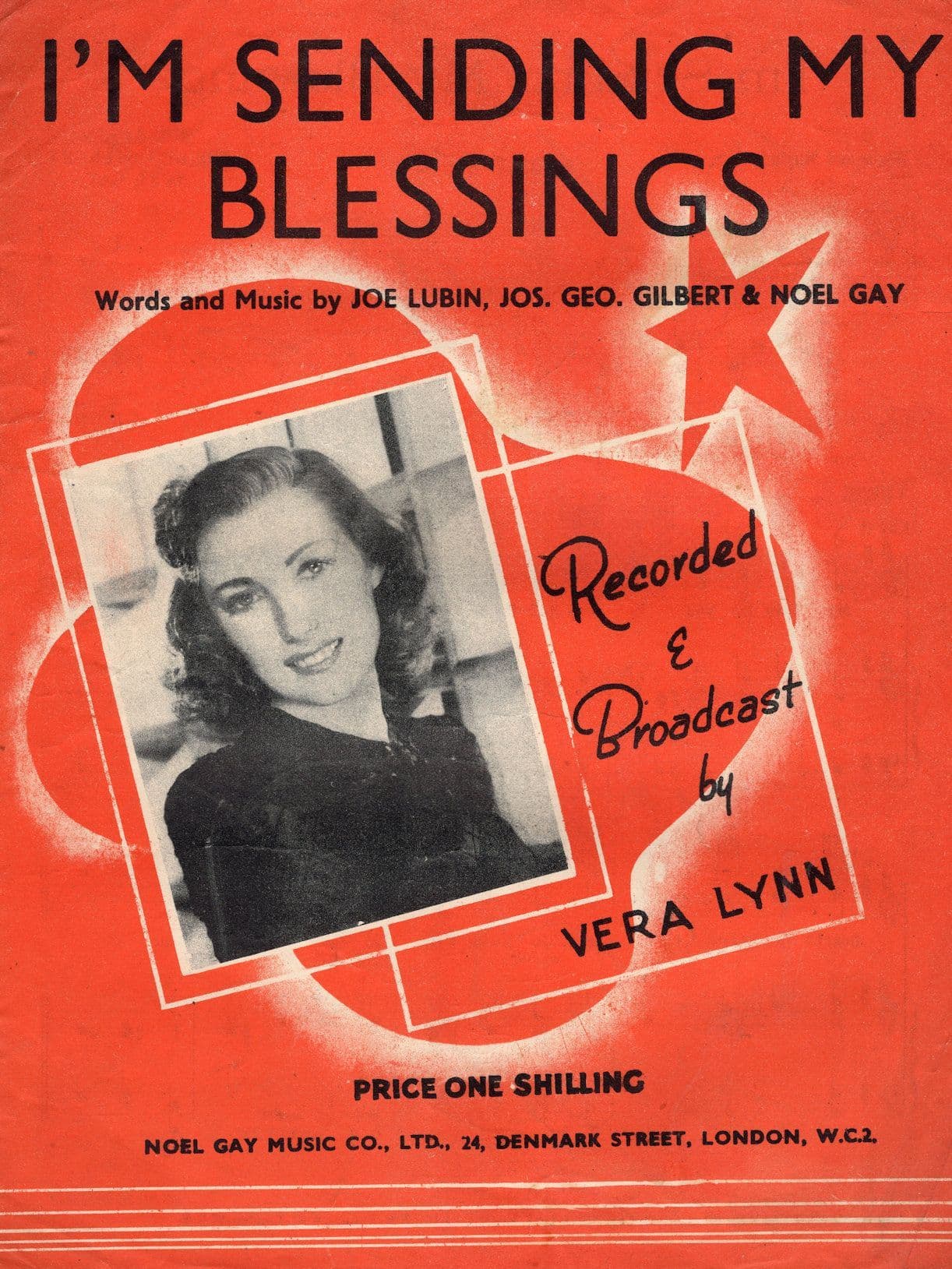 I'm Sending My Blessings Vera Lynn Cover 1940s Sheet Music
