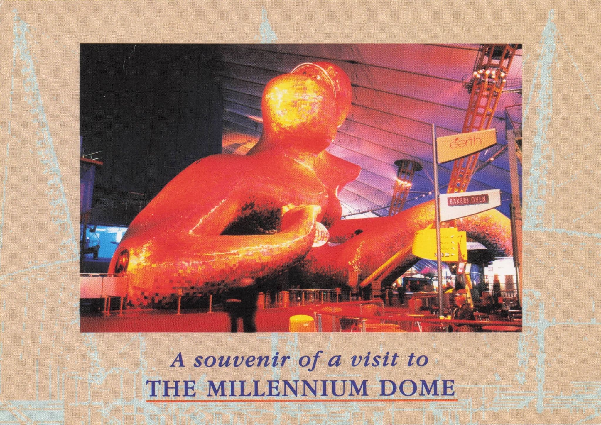 I Visited London Millenium Dome Opening Bakers Bakery Oven Sign Postcard