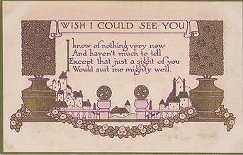 I Wish Dream I Could See You Really Like To Meet Antique Proverb Postcard