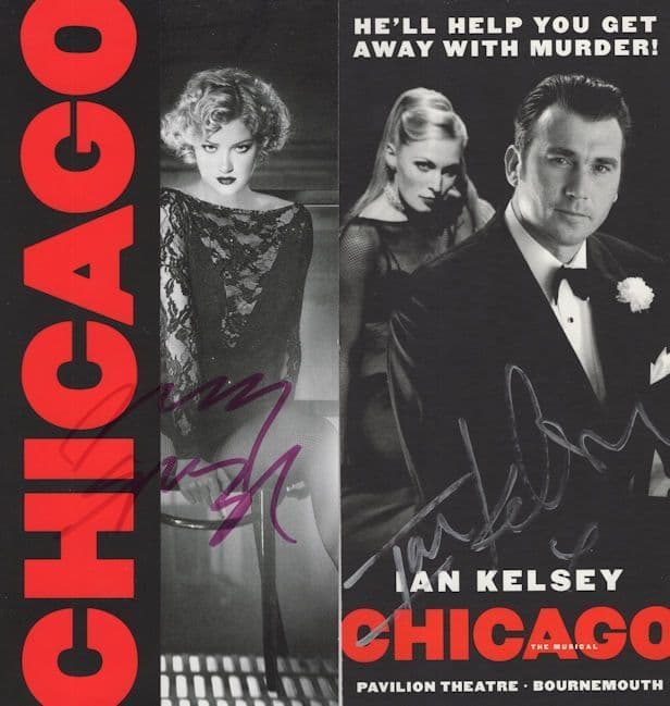 Ian Kelsey Emmerdale Farm in Chicago 2x Hand Signed Theatre Flyer s