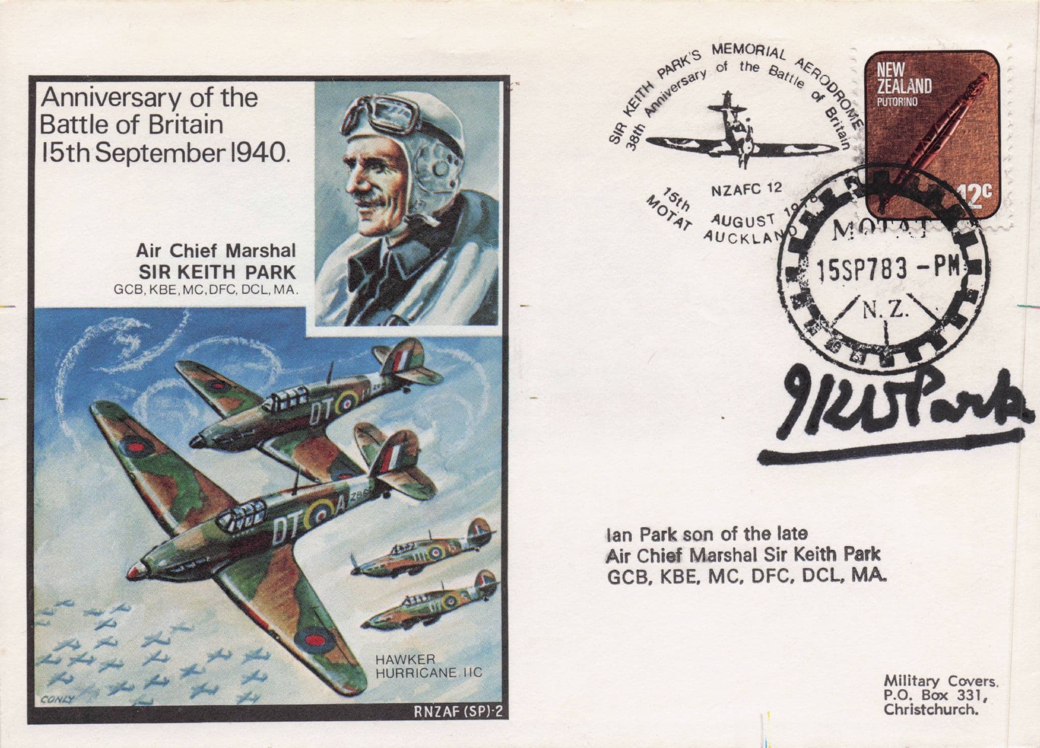 Ian Park Son Of Sir Keith WW2 Ace Pilot Battle Of Britain Hand Signed FDC