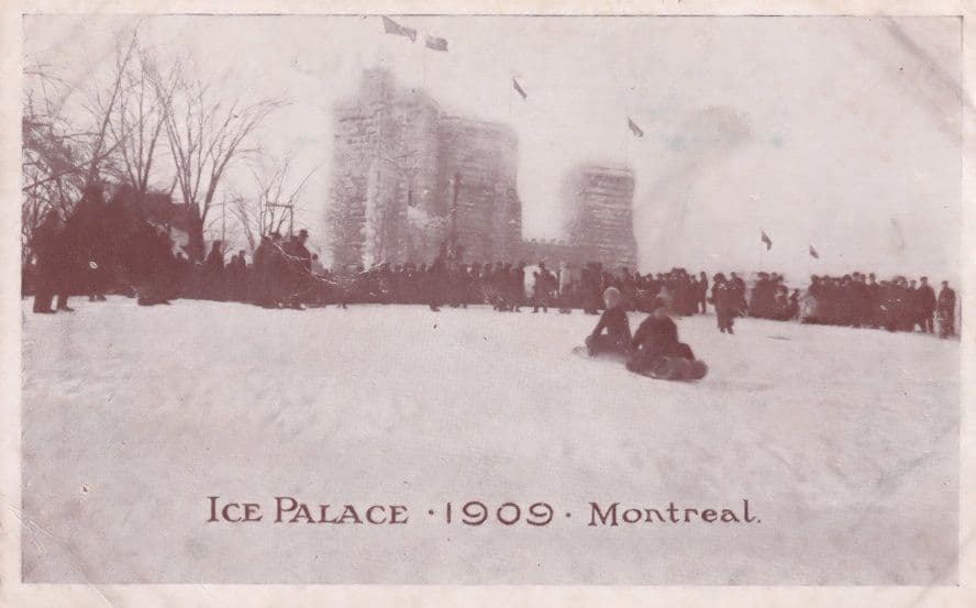 Ice Palace Montreal in 1909 Antique Postcard