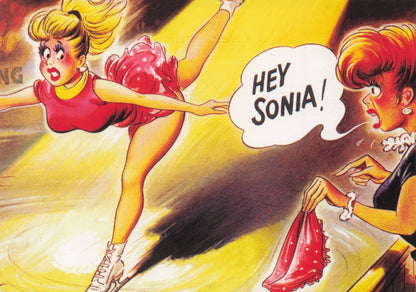 Ice Skater Skating Losing Her Sexy Underwear Bamforth Comic Postcard