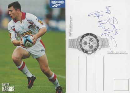Iestyn Harris Rugby 2x Reverse Hand Signed Photo s