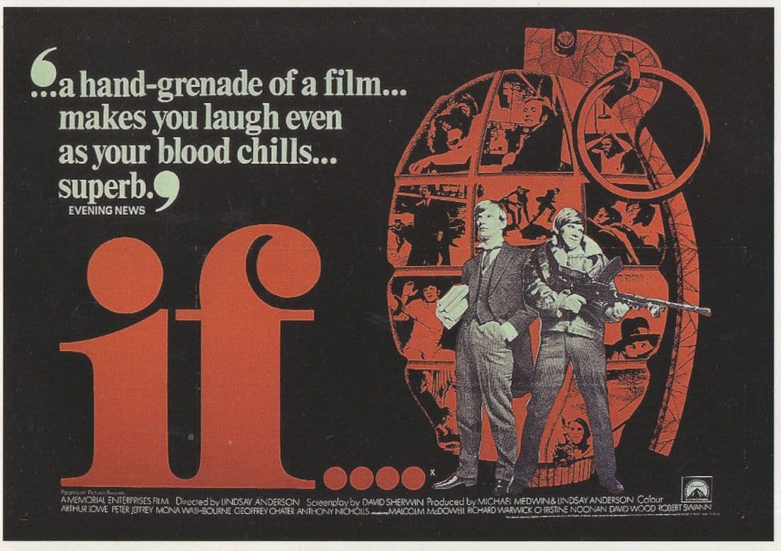 If Malcolm McDowell English Boarding School 1960s Film Postcard