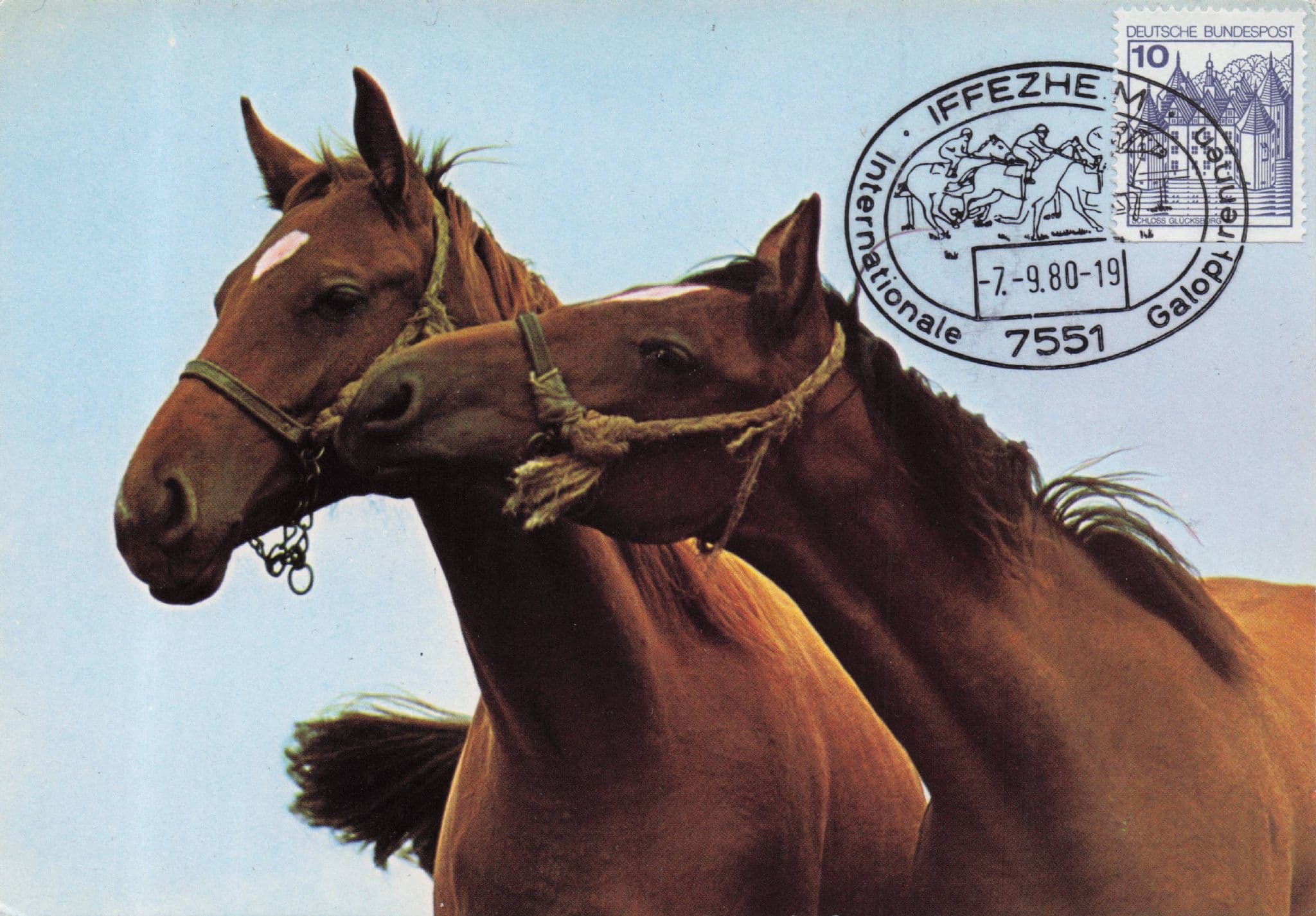 Iffezheim German 1980 Horse Racing Show First Day Cover Postcard