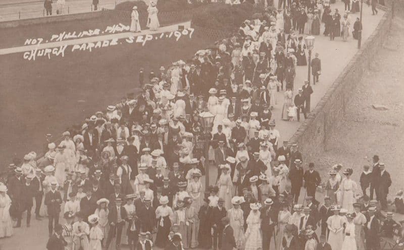 Ilfracombe Devon September 1907 Church Parade Antique RPC Postcard