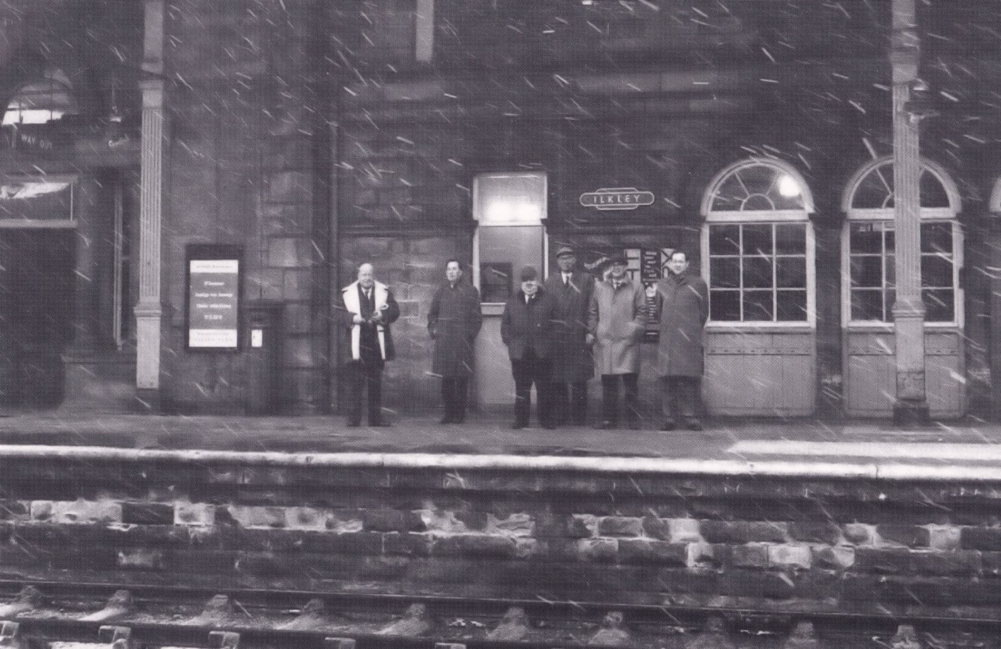 Ilkley Railway Station Disaster Weather Pillar Box Real Photo Postcard