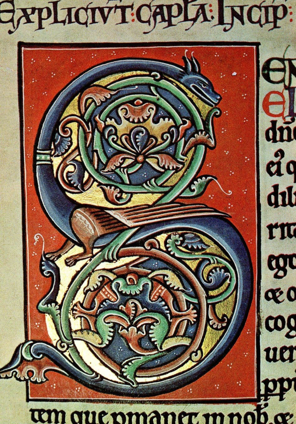 Illuminated Initial Bible from Bishop Puiset Durham Dean Postcard