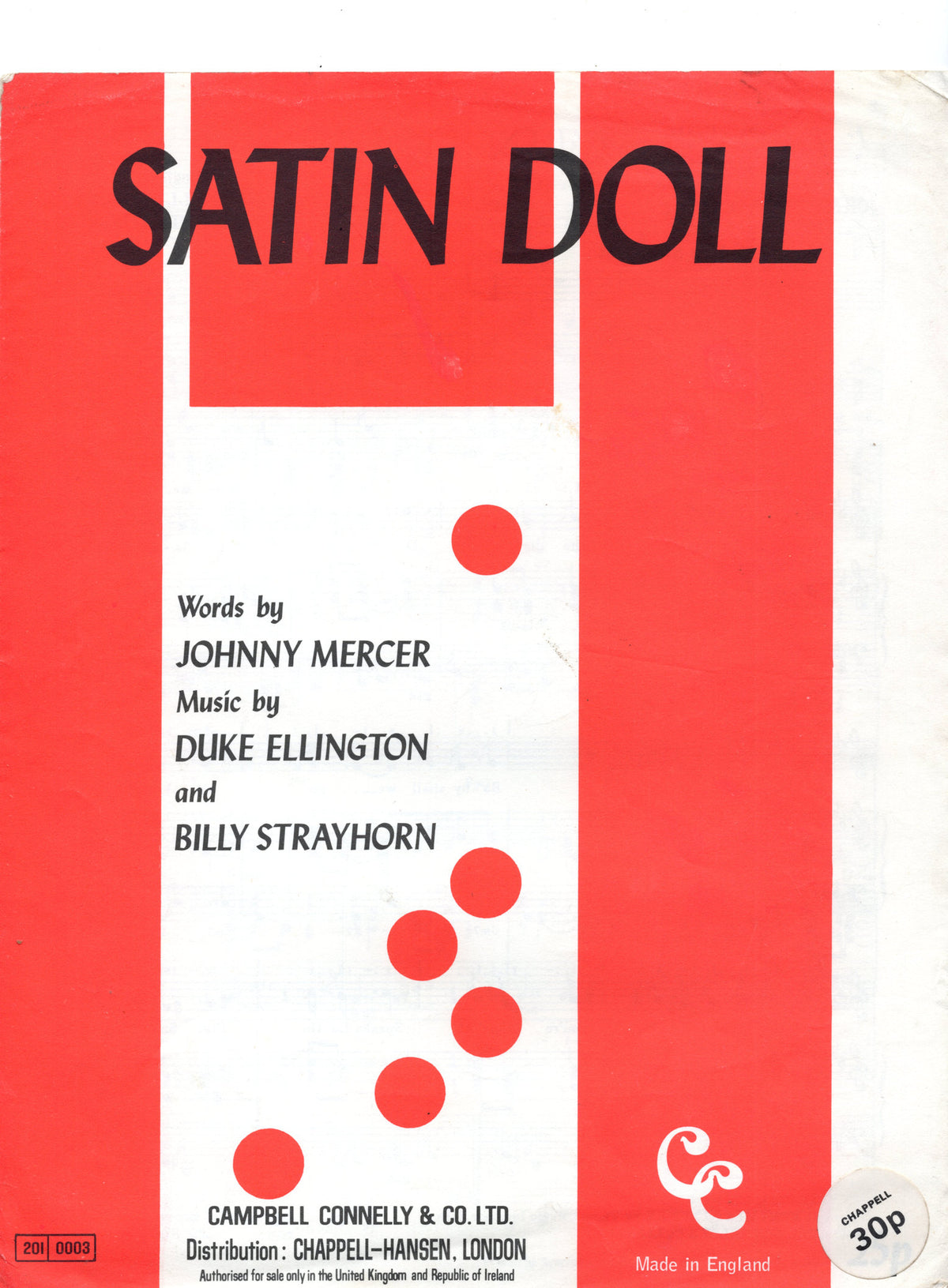 Satin Doll Duke Ellington Johnny Mercer 2x Vintage Rare 1950s Sheet Music s