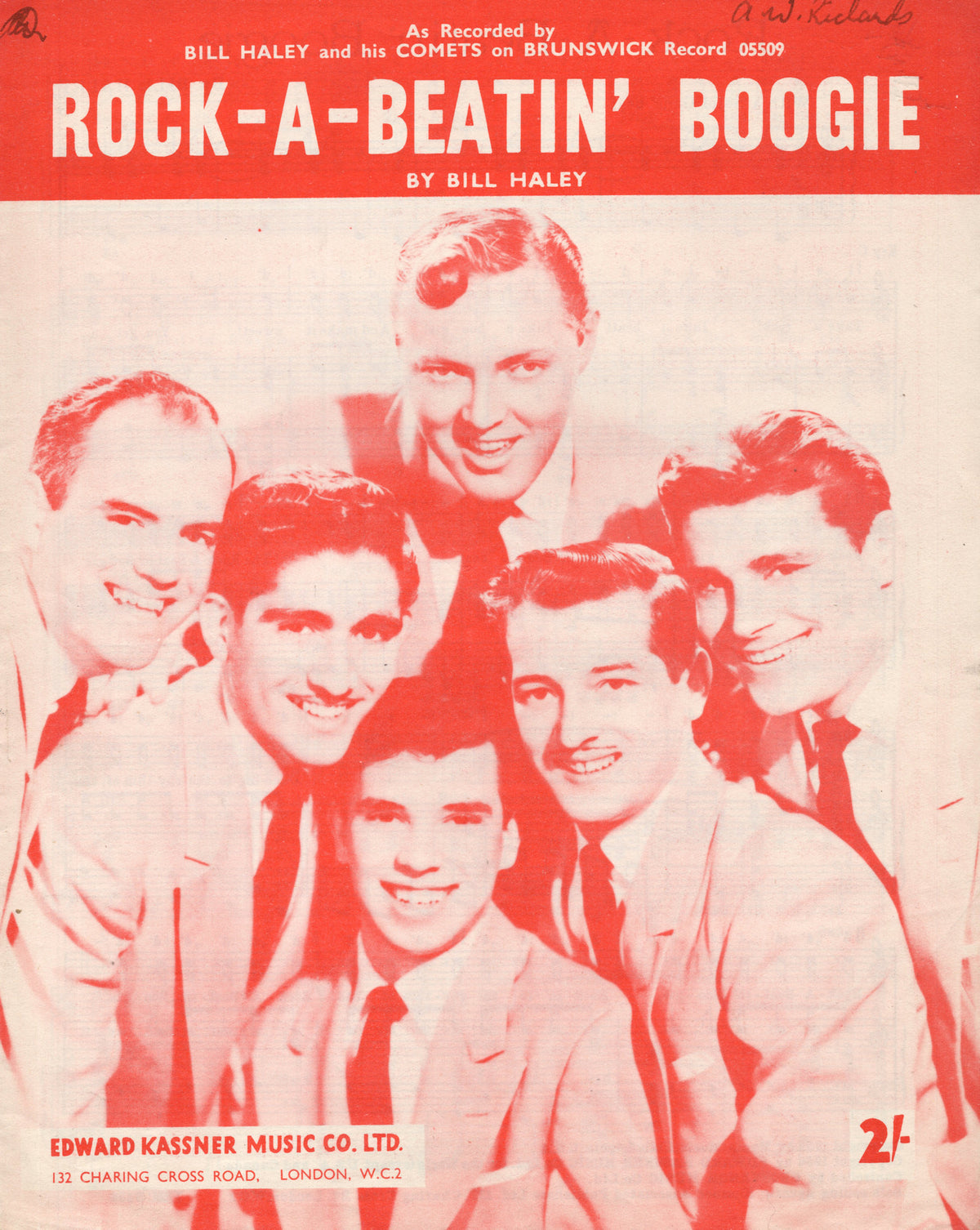 Bill Haley Rock A Beatin' Boogie RARE 1954 UK First Edition Sheet Music