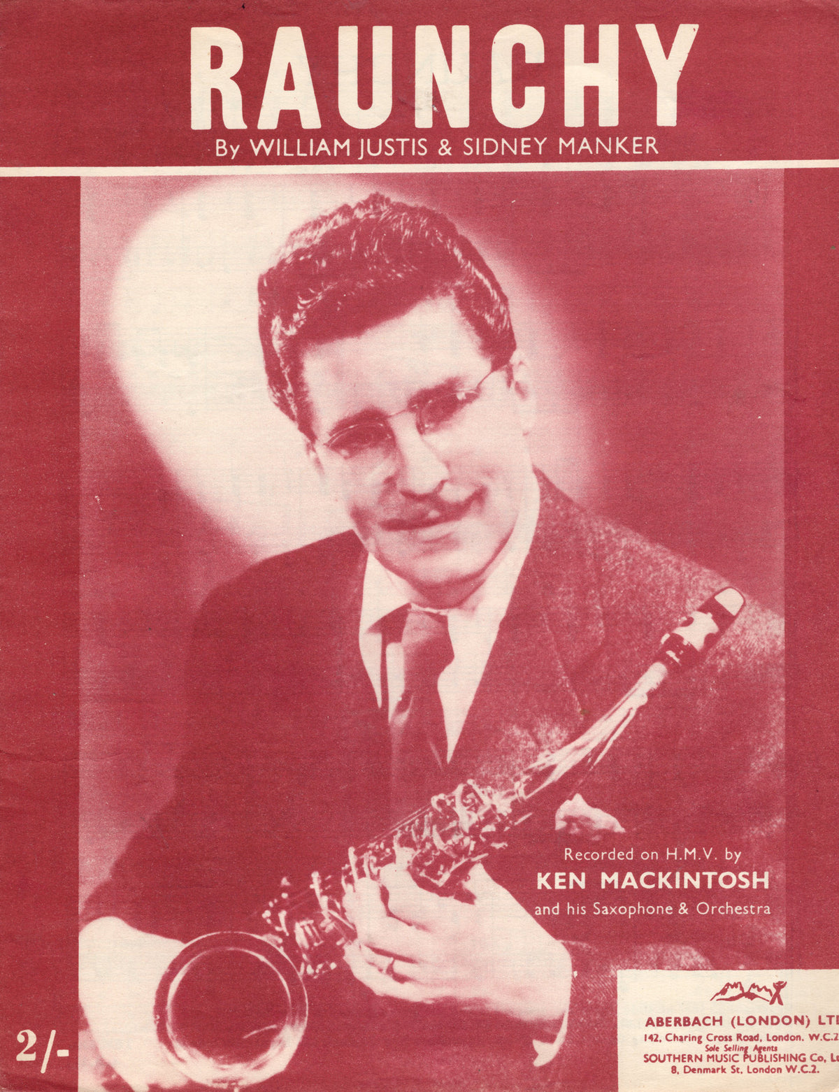 Raunchy Ken Mackintosh Saxophone Band Leader Orchestra Vintage Sheet Music
