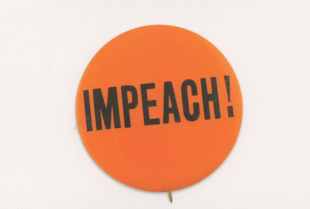 Impeach 1970s American Impeachment Badge Button Postcard