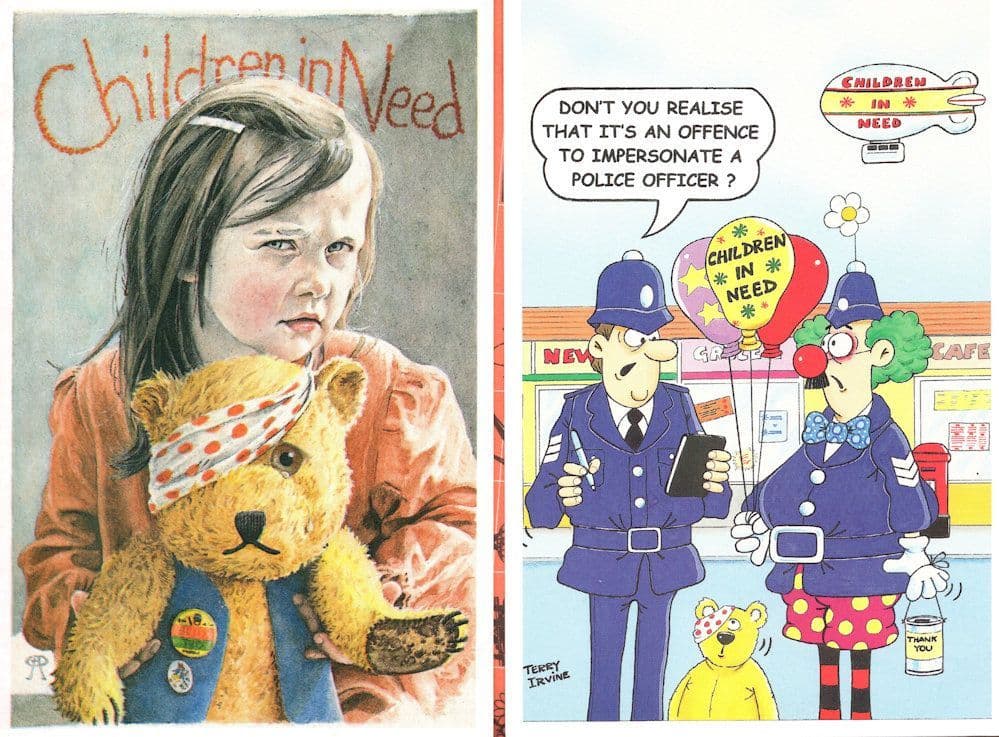 Impersonating A Police Officer 2x Children In Need Advertising Postcard s