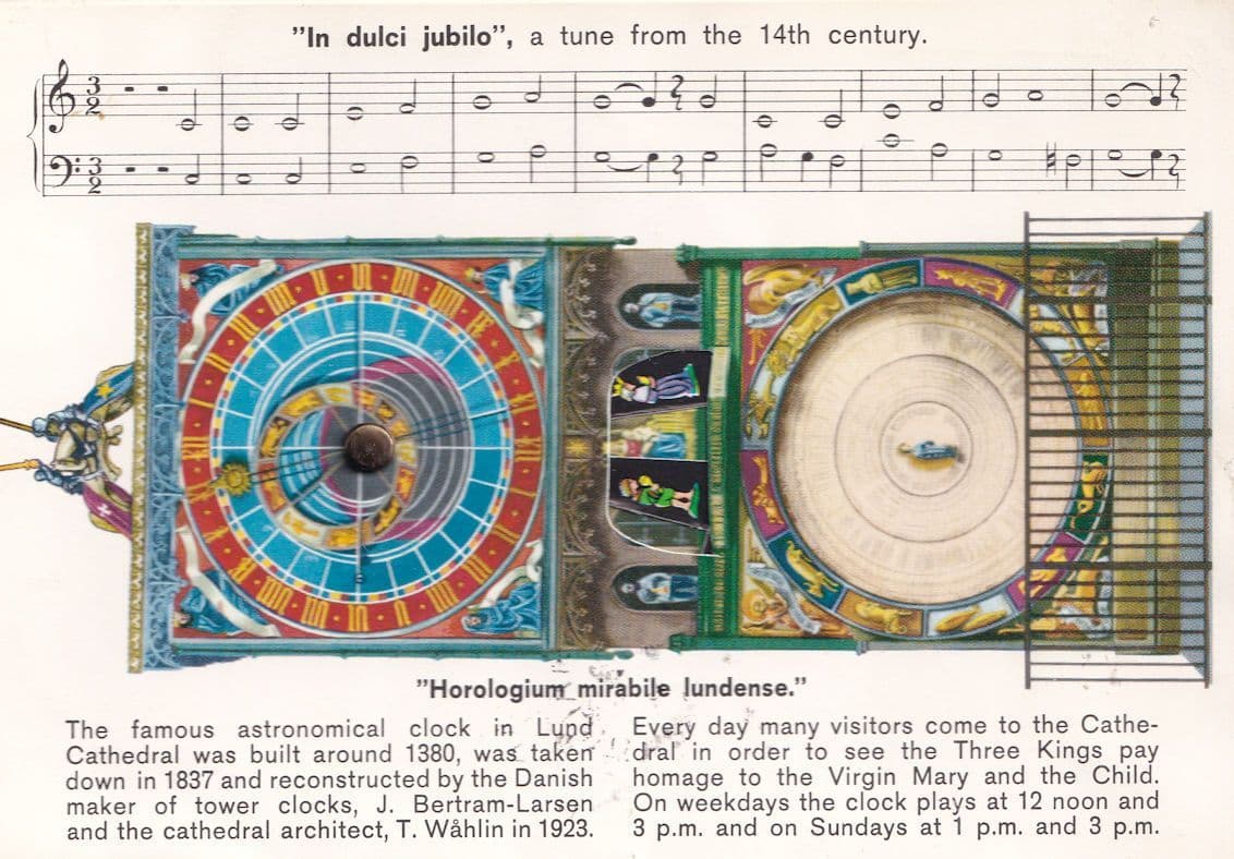 In Dulci Jubilo Lund Cathedral Mechanical Clock Postcard