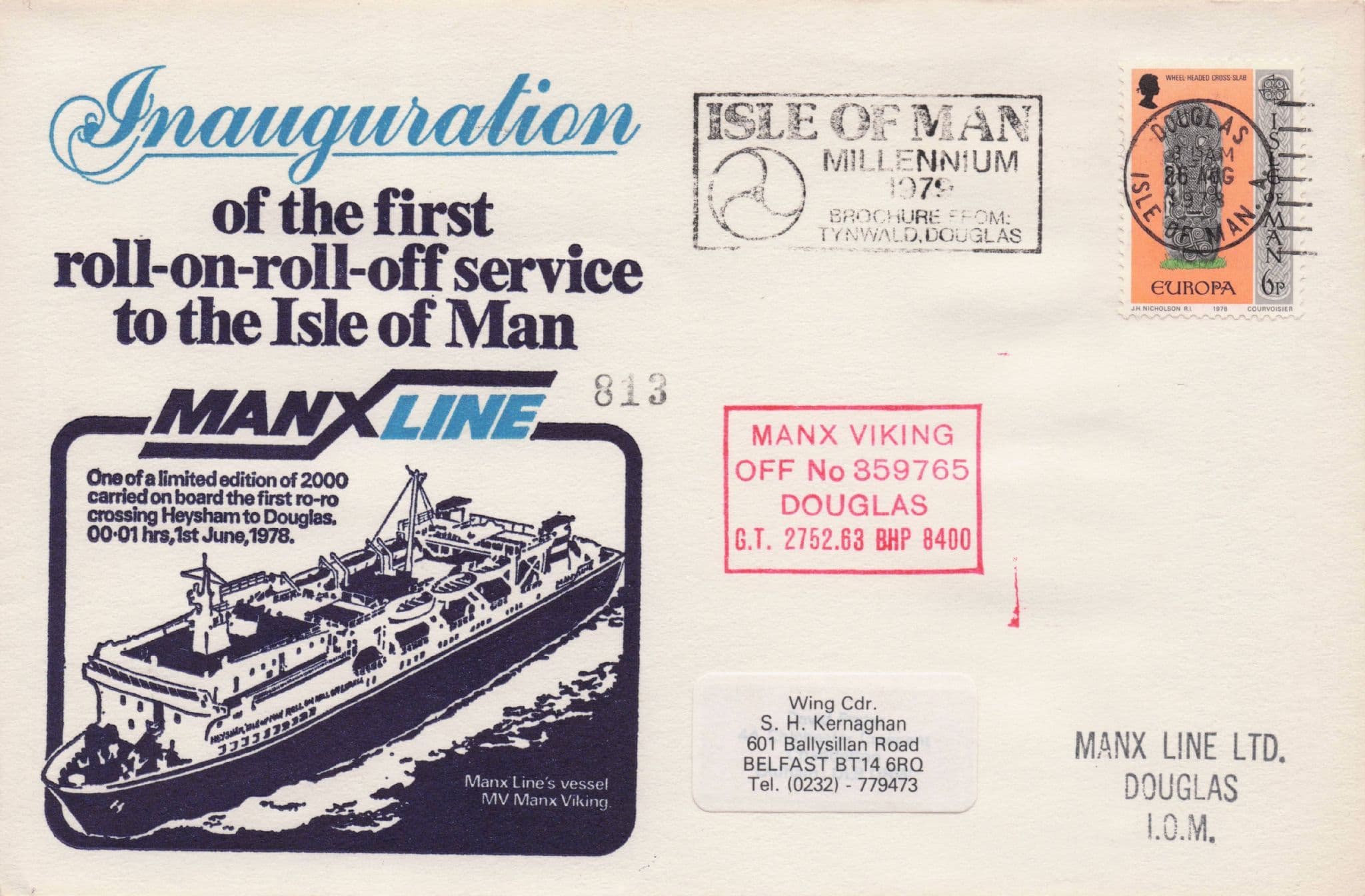 Inaugeration Of The First Roll On Off Service Manx Line Ship 1978 FDC