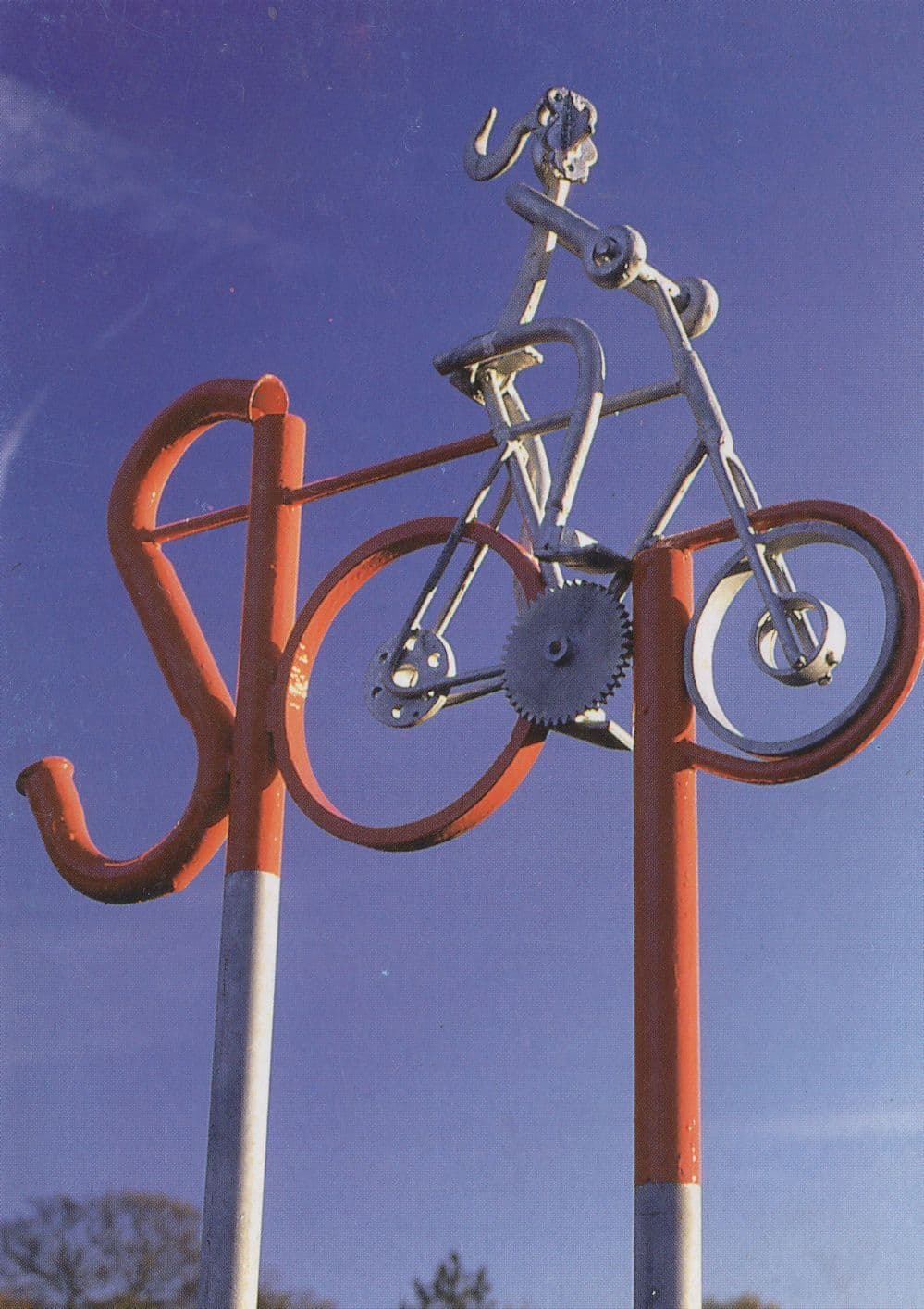 Incredible Runcorn Gloucester Robot Bicycle Model Postcard