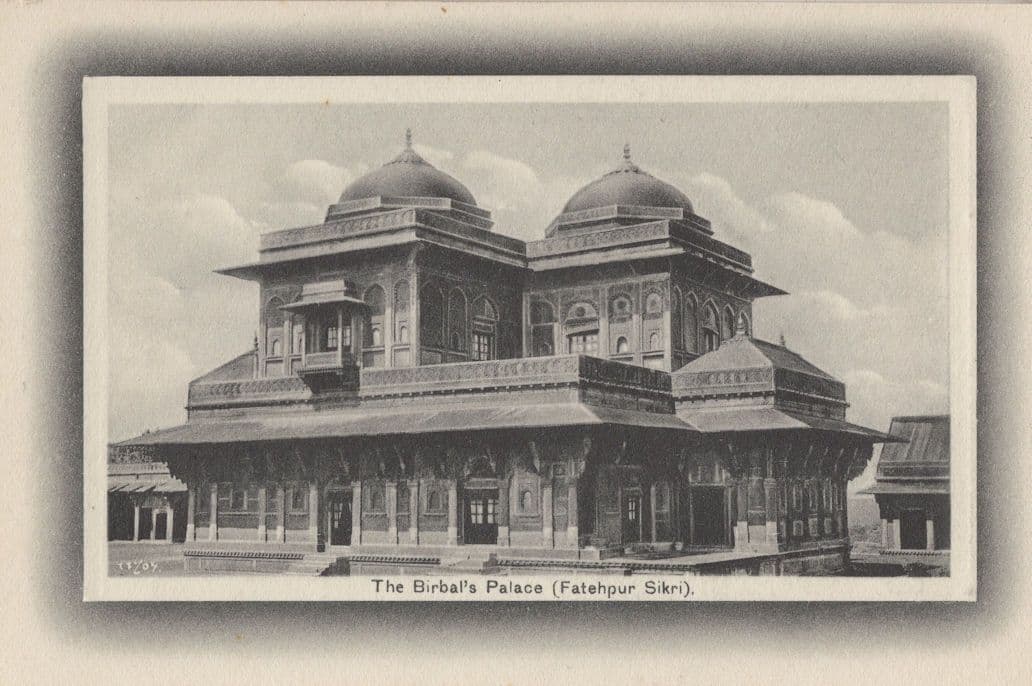 India Birbal's Palace Antique Framed Raised Postcard