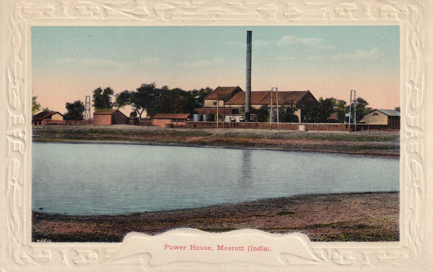 India Power House Meerutt Village Houses Postcard