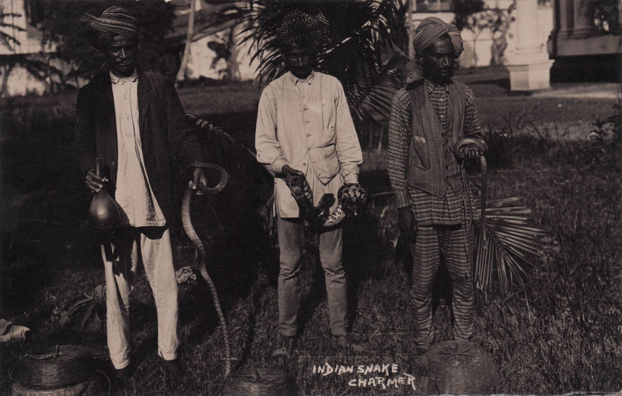 Indian Snake Charmer CHARACTER Antique Real Photo Postcard