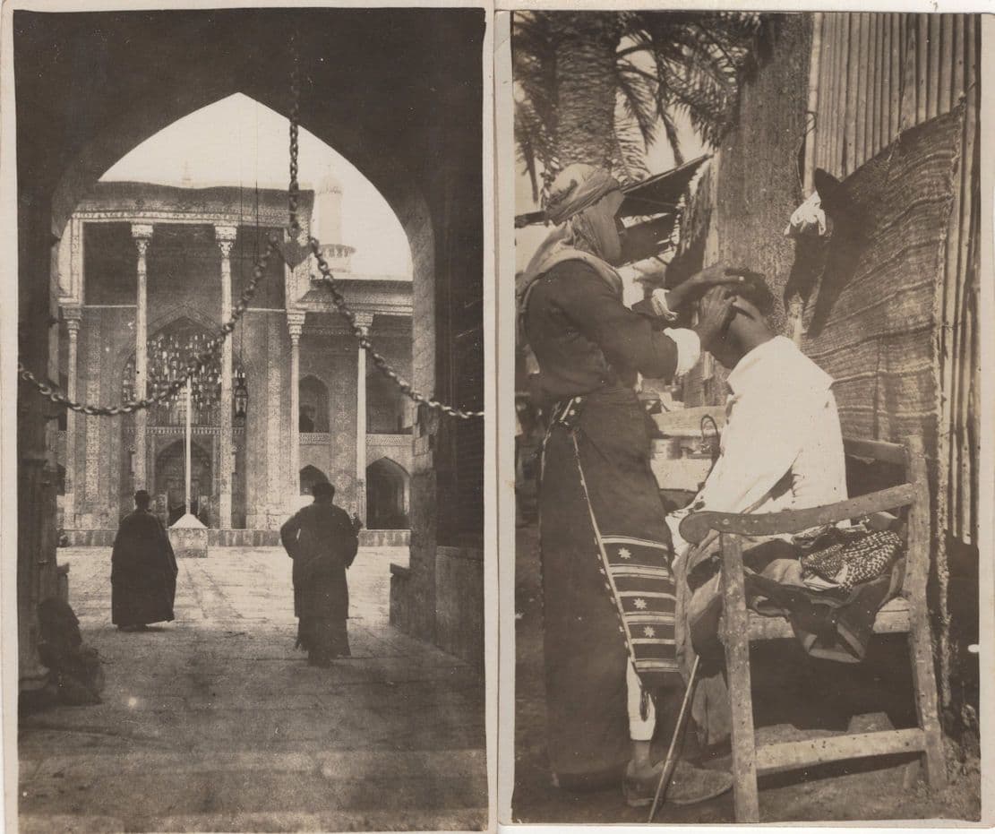 Indian Street Haircut Barber Baghdad Dome 2x Old Photo s