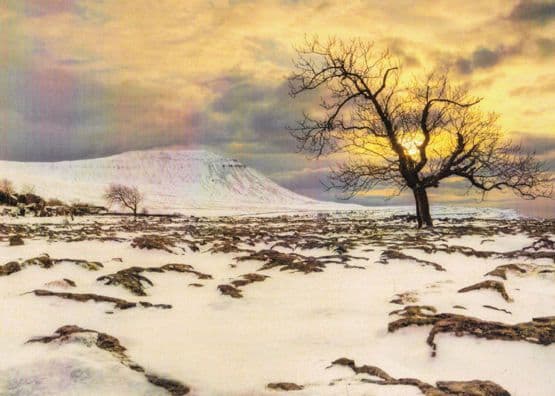 Ingleborough from Keld Bank New Years Day Award Photography Winner Postcard