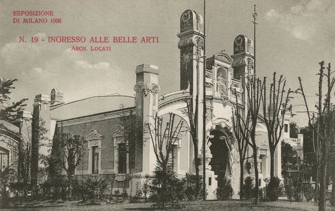 Ingresso Alle Belle Arti Arch Locati Milano Italy 1906 Exposizione Postcard
