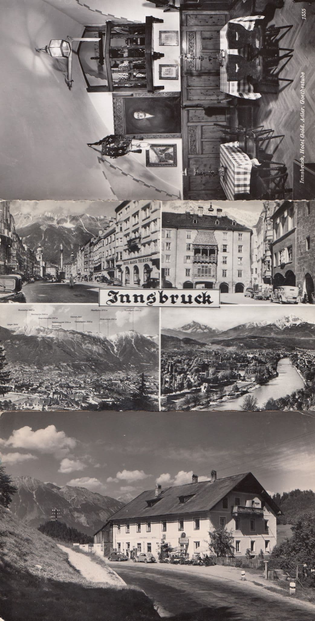 Innsbruck Hotel Gold Dining Room Restaurant Real Photo 3x Postcard