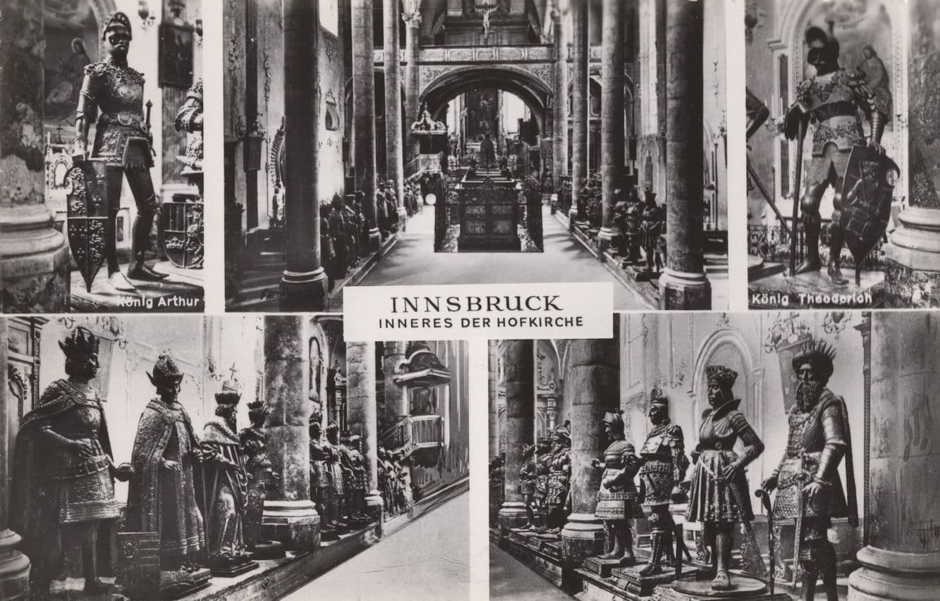 Innsbruck King Konig Arthur Medieval Knight Statue Postcard
