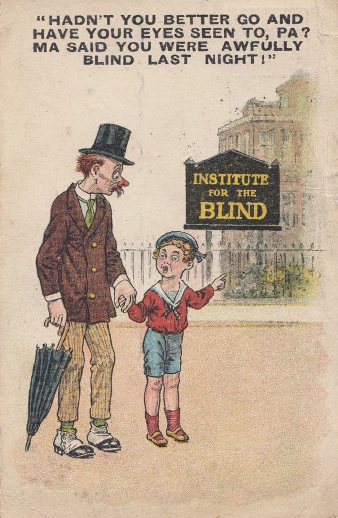 Institute For The Blind Comic Antique Postcard s