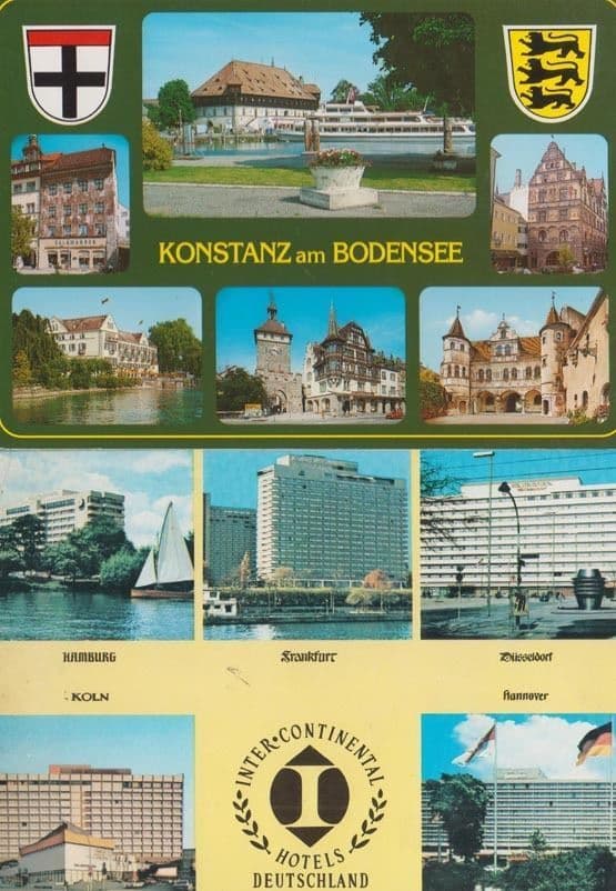 Inter Continental Hotel Hotels Germany 2x Postcard