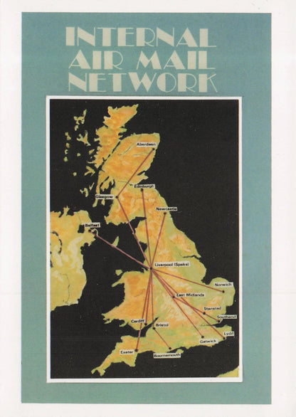 Internal Air Mail Network Ordnance Survey Map FDC postcard
