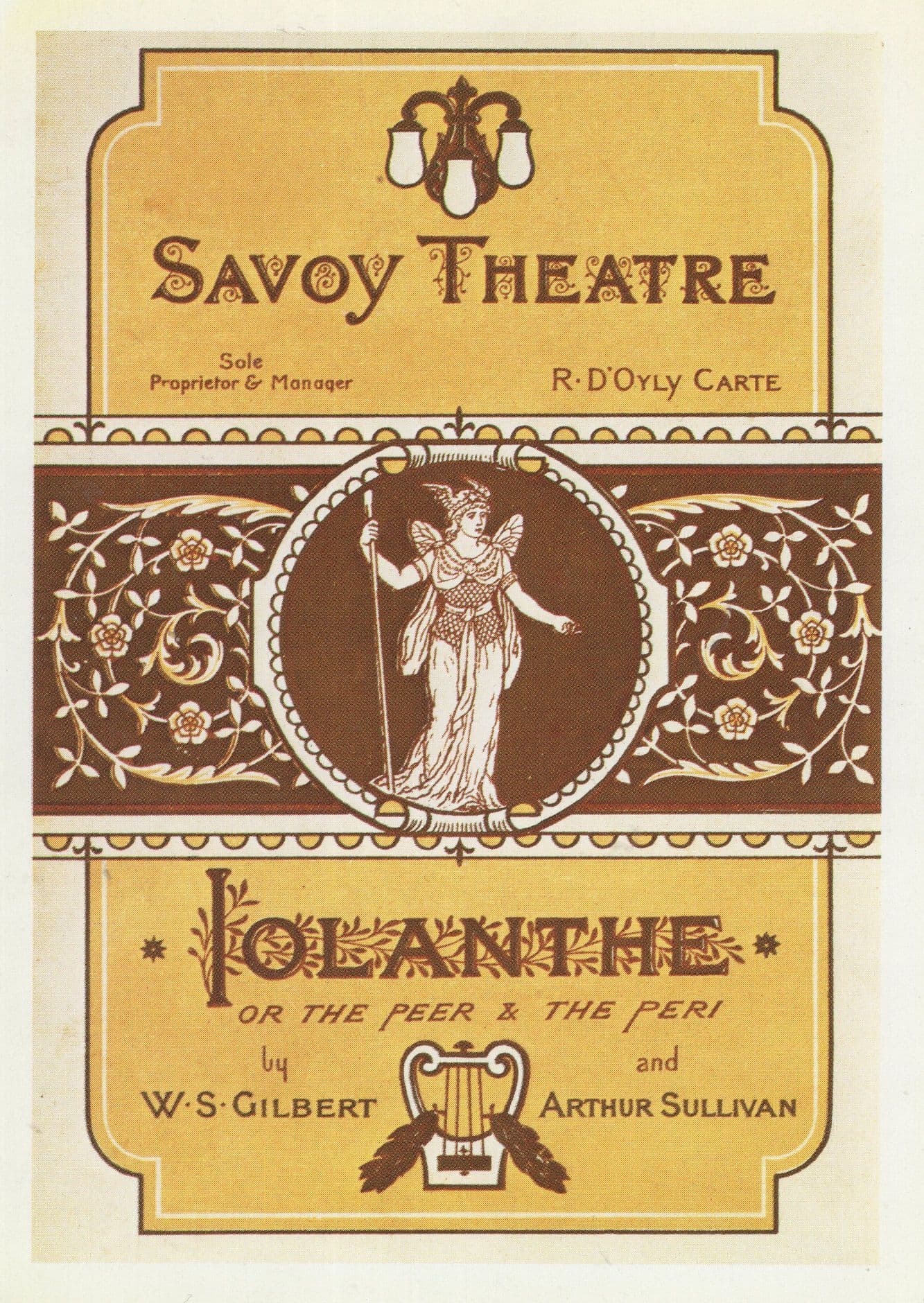 Iolanthe Savoy Theatre Gilbert & Sullivan Musical Postcard