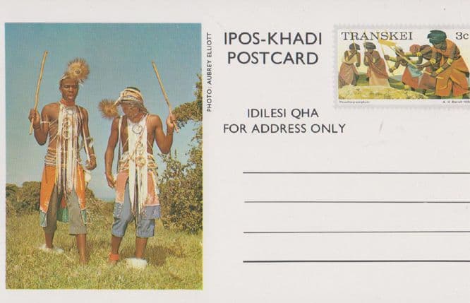 Ipos Khadi South African Drum Fishing Net Tribal Postcard
