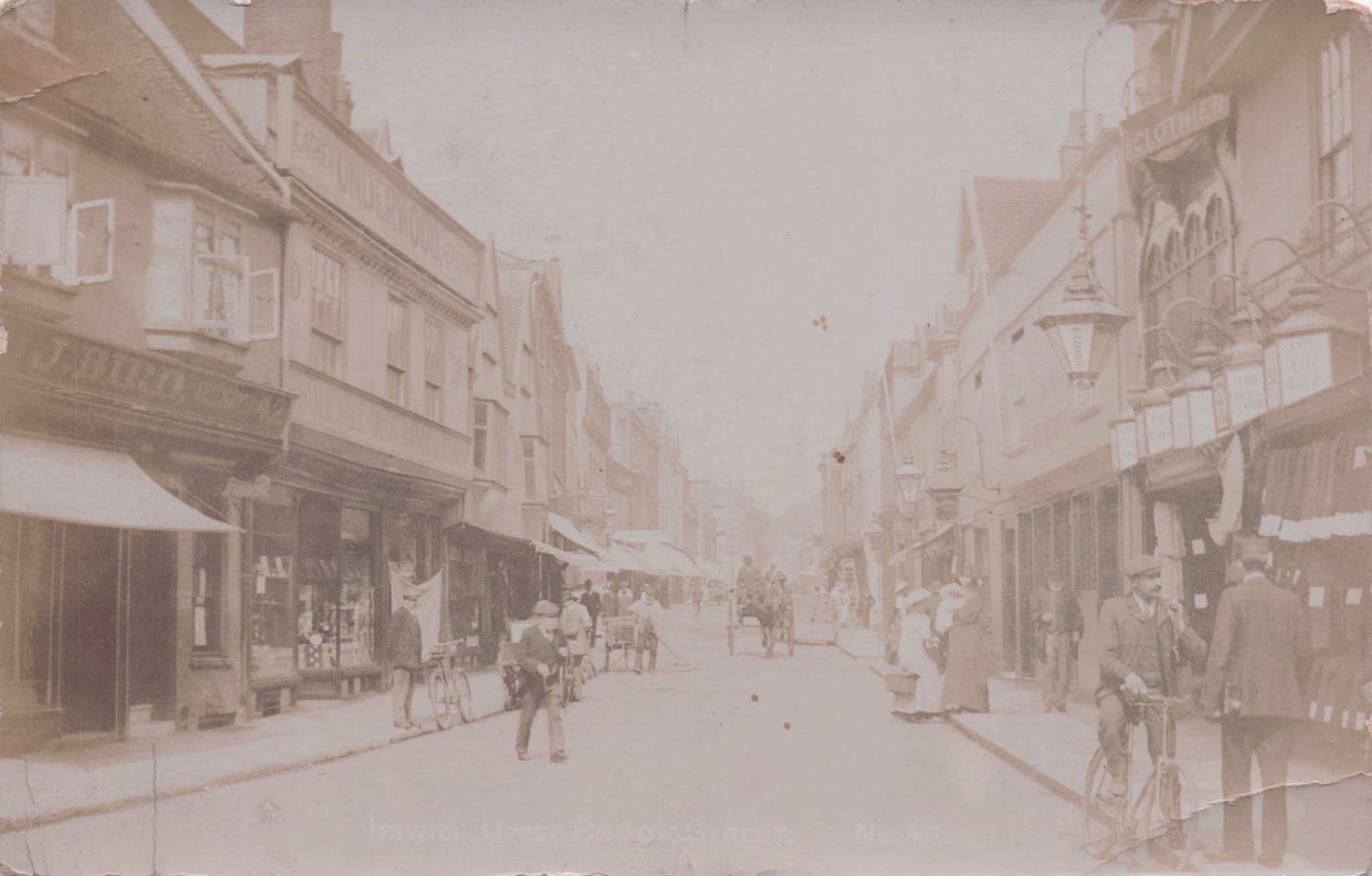 Ipswich Tavern Street Shops Bicycles Old Suffolk RPC Postcard