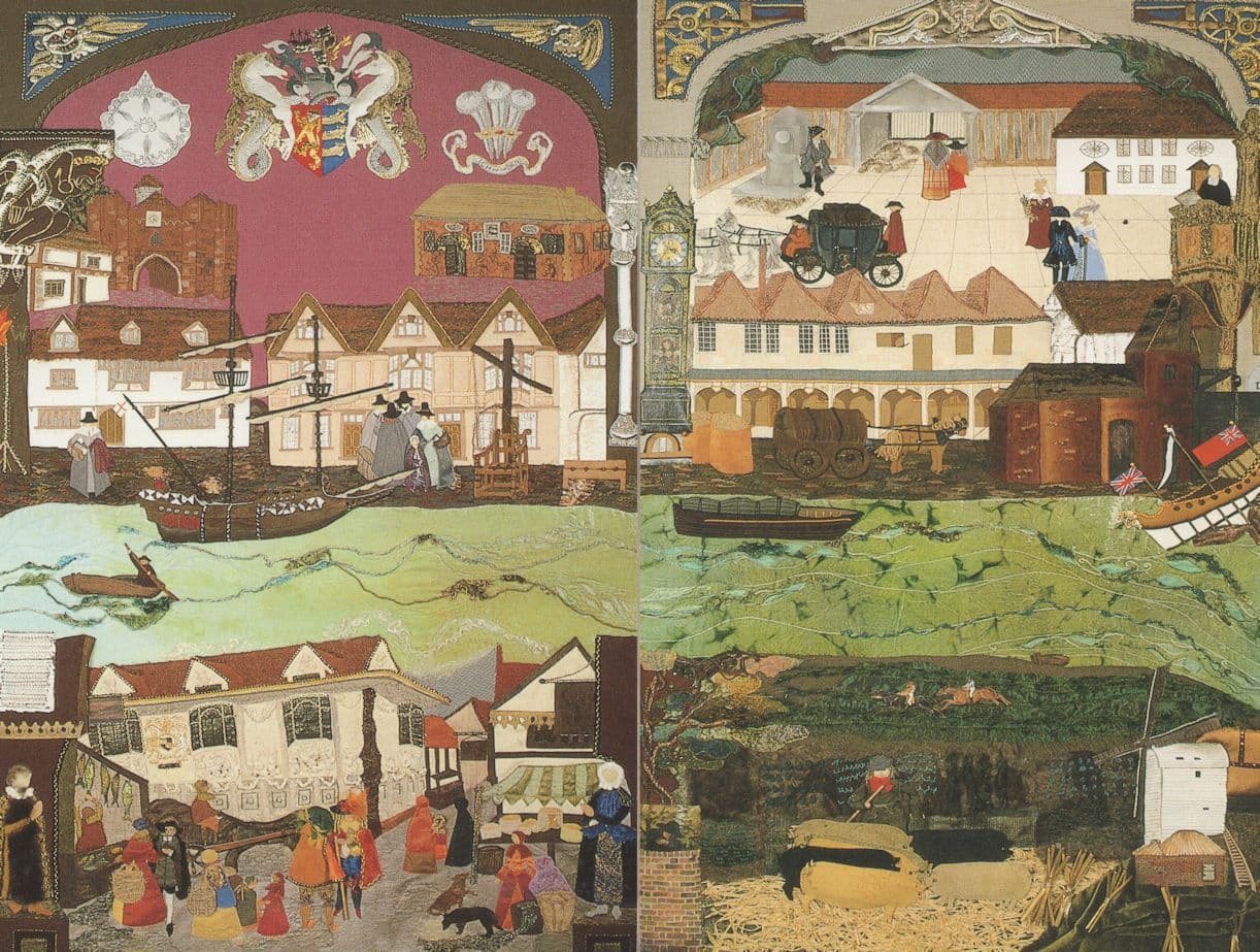 Ipswich Tudor Charter Hangings Craftwork Suffolk Rare 2x History Postcard s