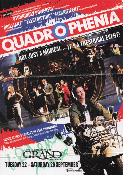 Iris Roberts Quadrophenia Folded Hand Signed Theatre Flyer & Letter