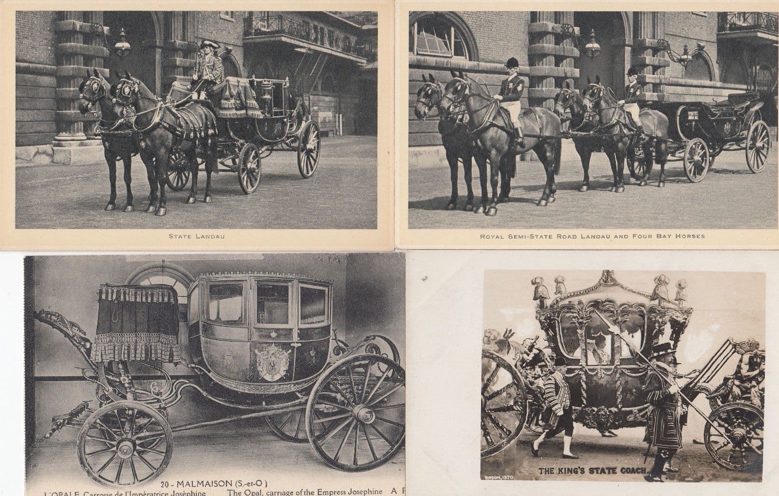 Irish State Coronation Coach 14 Royal Royalty Transport Postcard Bundle